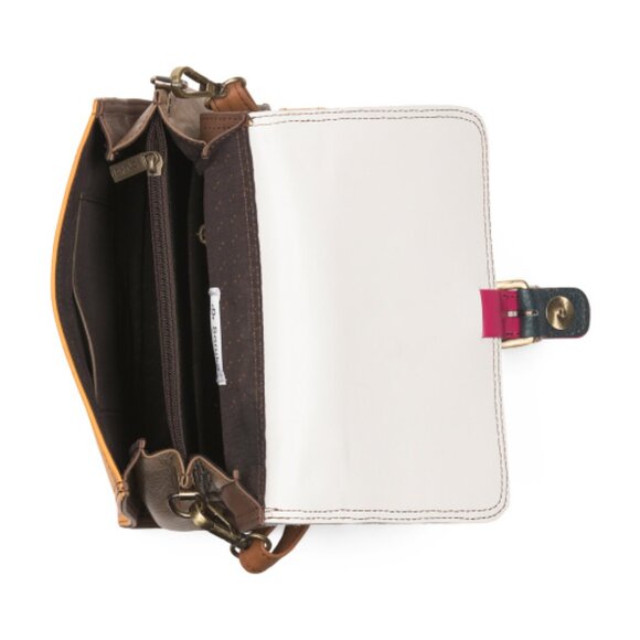 SORUKA Leather Vivian Animal Print Satchel - Picture 3 of 4